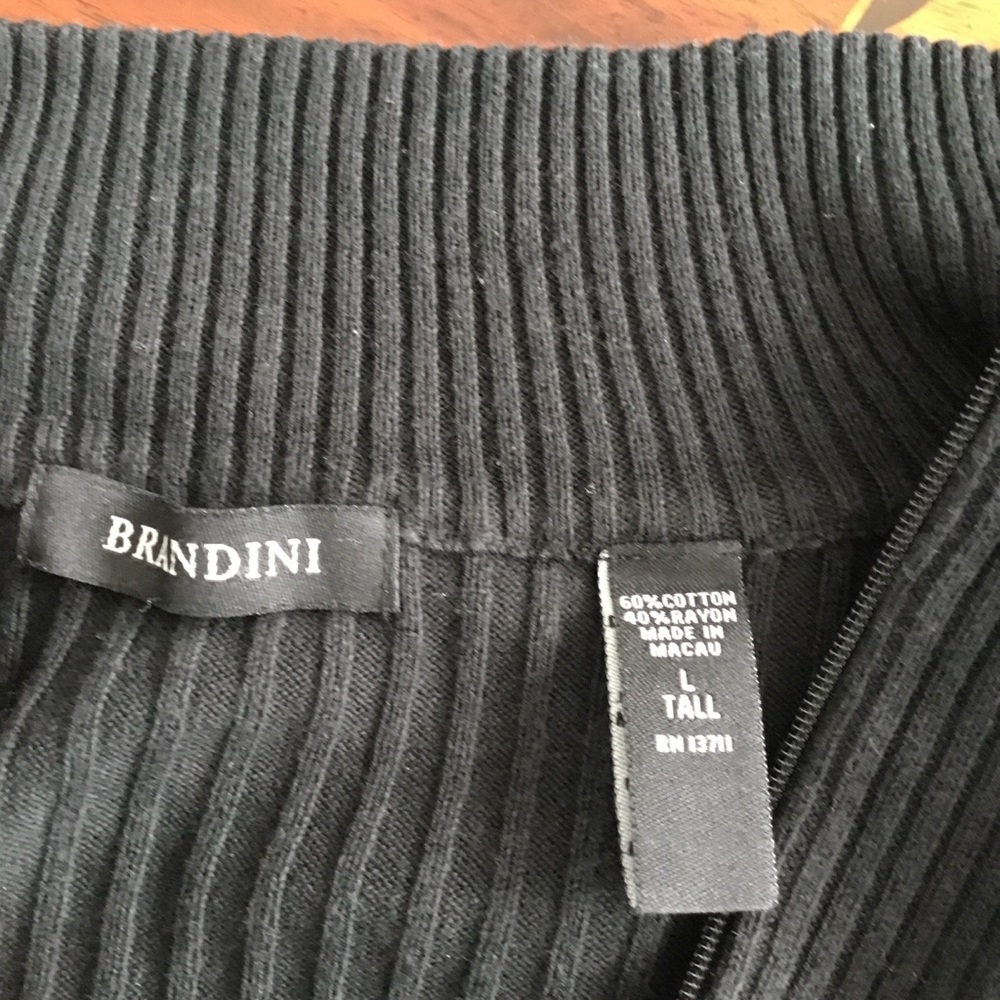Brandni   Black 3/4  Zip long sleeve  Men’s Sweater Size Large  $40 - Picture 8 of 8
